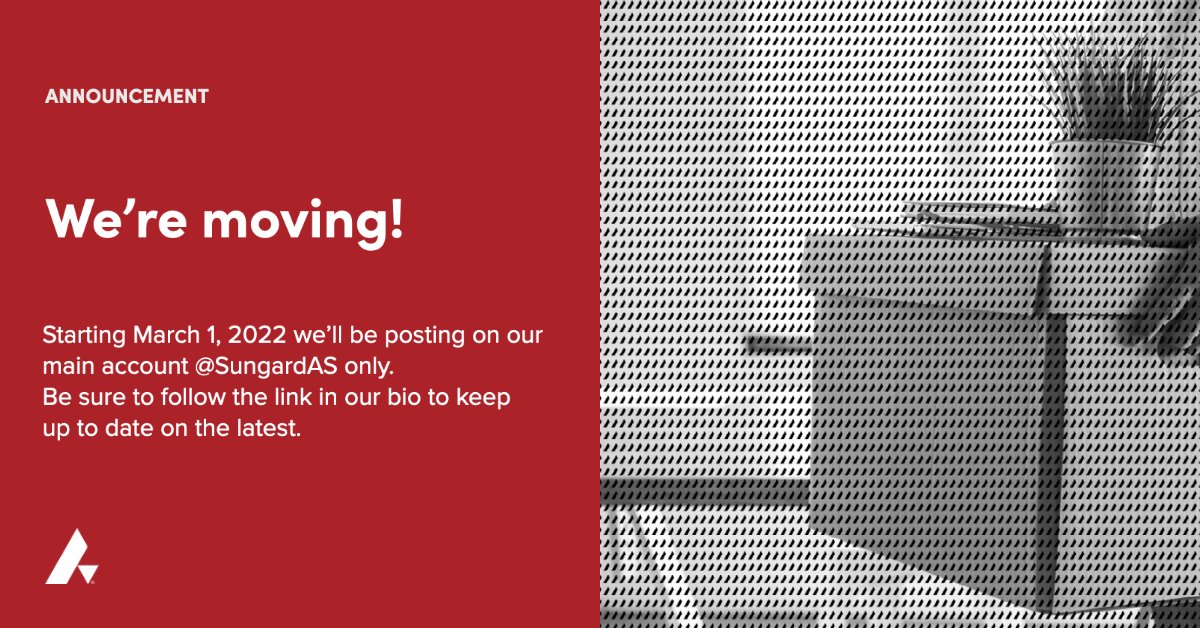 SungardASFR's tweet photo. We can't bear to be apart.
As of March 1, 2022 we'll be merging all of our country-based accounts into our main global one! Follow us @SungardAS so you can keep getting the latest and greatest. https://t.co/LF5nskL7t6