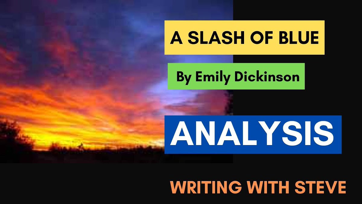Check out my latest video 'A Slash of Blue by Emily Dickinson - Poem Analysis' Watch Now: youtu.be/kO7hwZke_M8