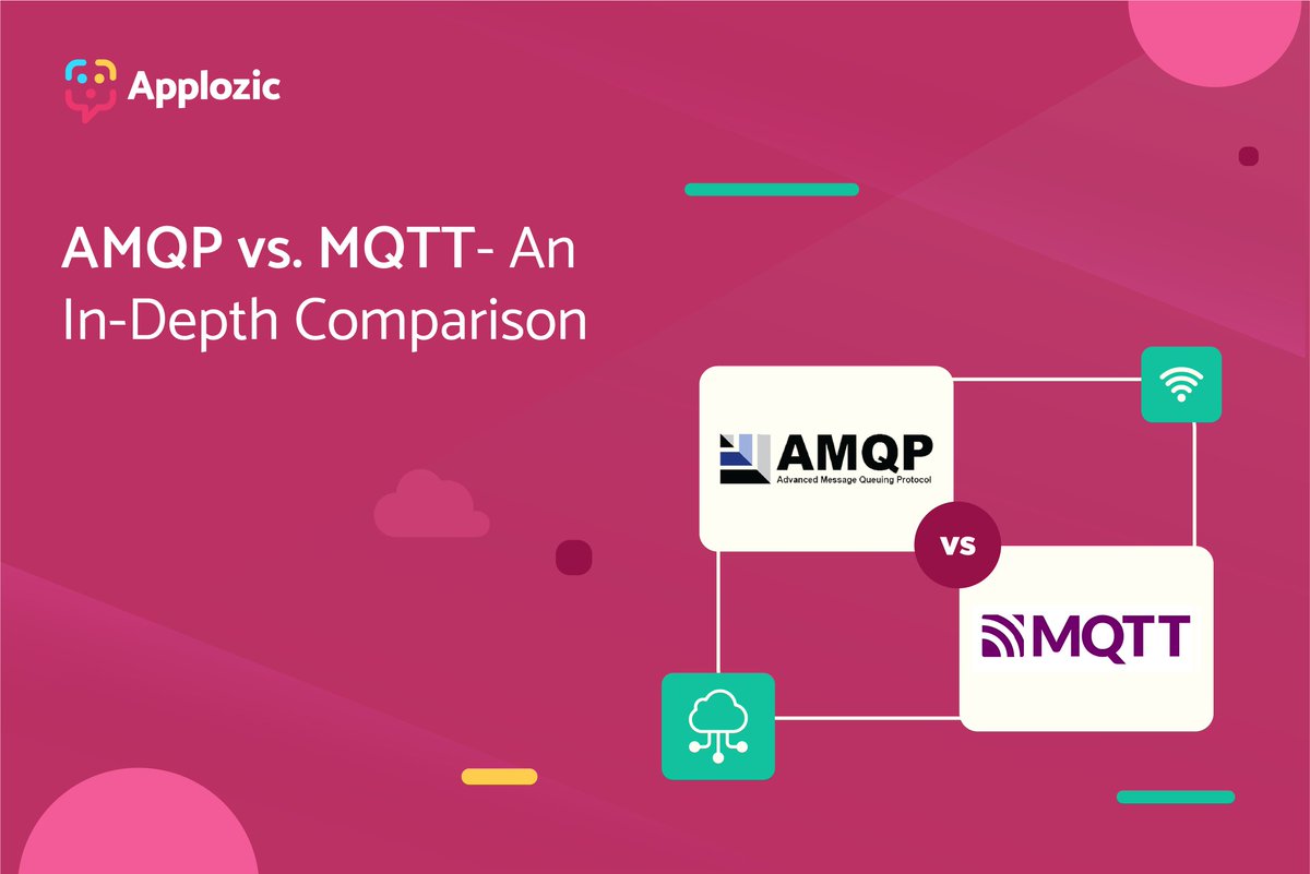 Applozic's tweet photo. Knowing how AMQP and MQTT differ across different messaging scenarios and criteria will help you understand which one is superior. Take a look at how each protocol is built and how they work 👉
https://t.co/scJr2aTqbR

#messaging #Protocol #app #OpenSource https://t.co/pysvMwpV80