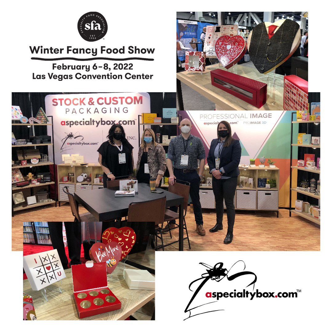 aspecialtybox's tweet photo. It’s Day 2 at the #WinterFancyFoodShow! We’re here until tomorrow and can’t wait to meet with you to discuss all the packaging options we have available.
Come meet the team in booth # 4008. Be sure to follow us for more stock packaging news.
#heartboxes #chocolateboxes https://t.co/aZODZRahzs