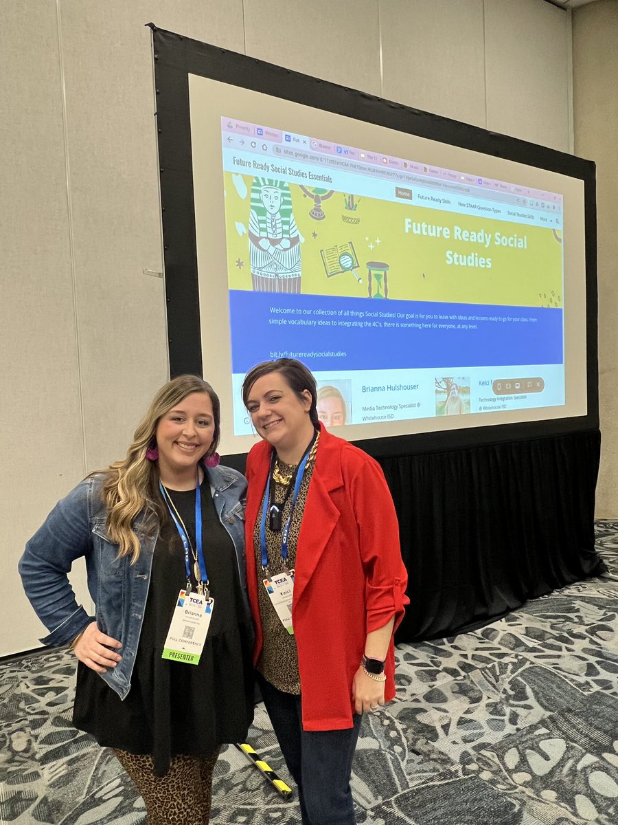 It’s not work if you’re doing it with your friends! <a href="/KelciMeadows/">Kelci M</a> and I are excited to represent <a href="/WhitehouseISD/">Whitehouse ISD</a> at <a href="/TCEA/">TCEA</a> today!  #tcea2022 #futurereadysocialstudiesessentials