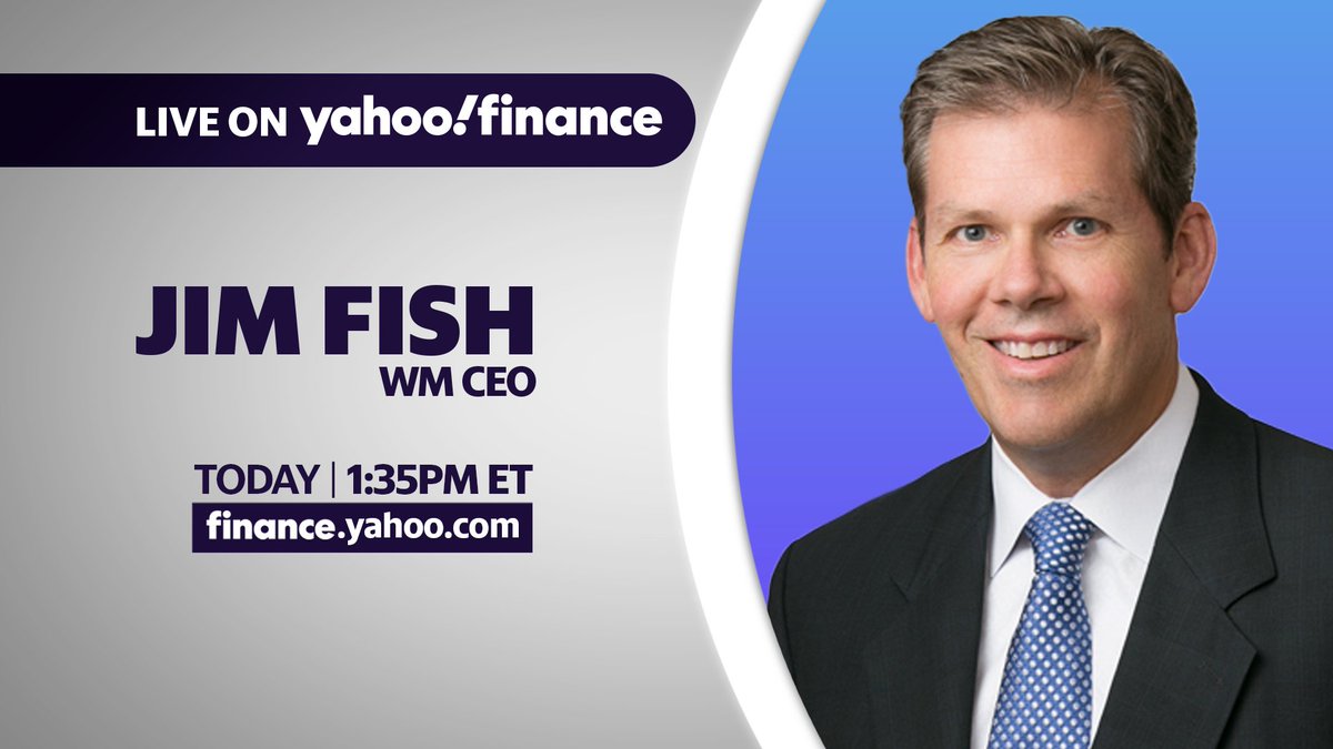 YahooFinance's tweet photo. COMING UP: Jim Fish, WM CEO, joins Yahoo Finance for an interview. Watch at https://t.co/xpAujlllJF https://t.co/uB3ysMPiZt