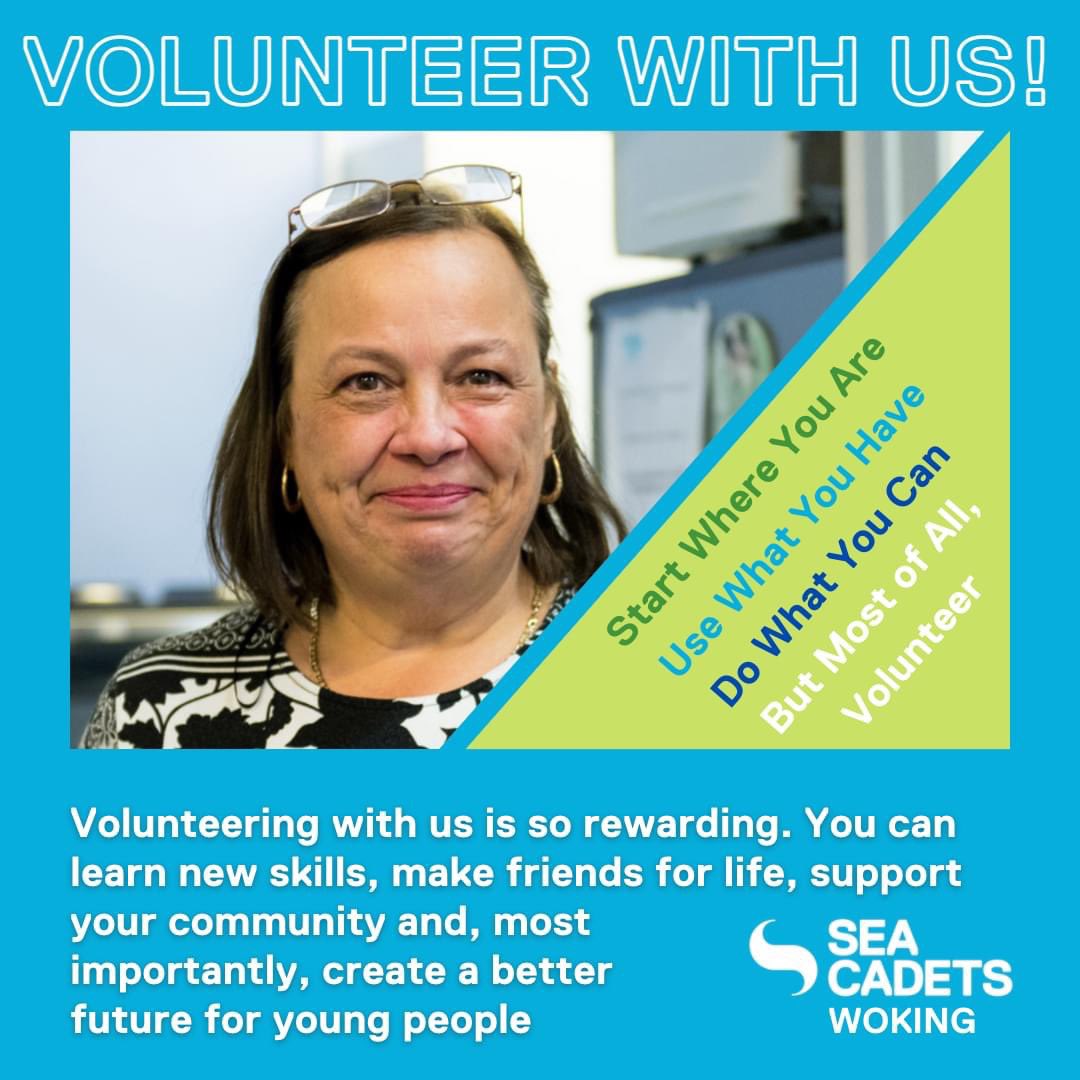 <a href="/seacadetswoking/">Woking Sea Cadets & Royal Marines Cadets</a> needs you! We are urgently seeking new volunteers to join our uniformed staff and deliver training to cadets. info@wokingseacadets.org.uk

#woking #volunteer #cadets #seacadets #opportunity

<a href="/wokingcouncil/">Woking Council</a> <a href="/SouthEastRFCA/">South East RFCA</a> <a href="/SeaCadetsUK/">Sea Cadets</a> <a href="/RoyalMarines/">Royal Marines</a> <a href="/RoyalNavy/">Royal Navy</a>