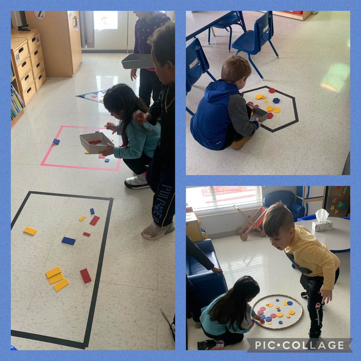 Shape sorting for small group!! Super engaging!! #FECC #fultonproud
