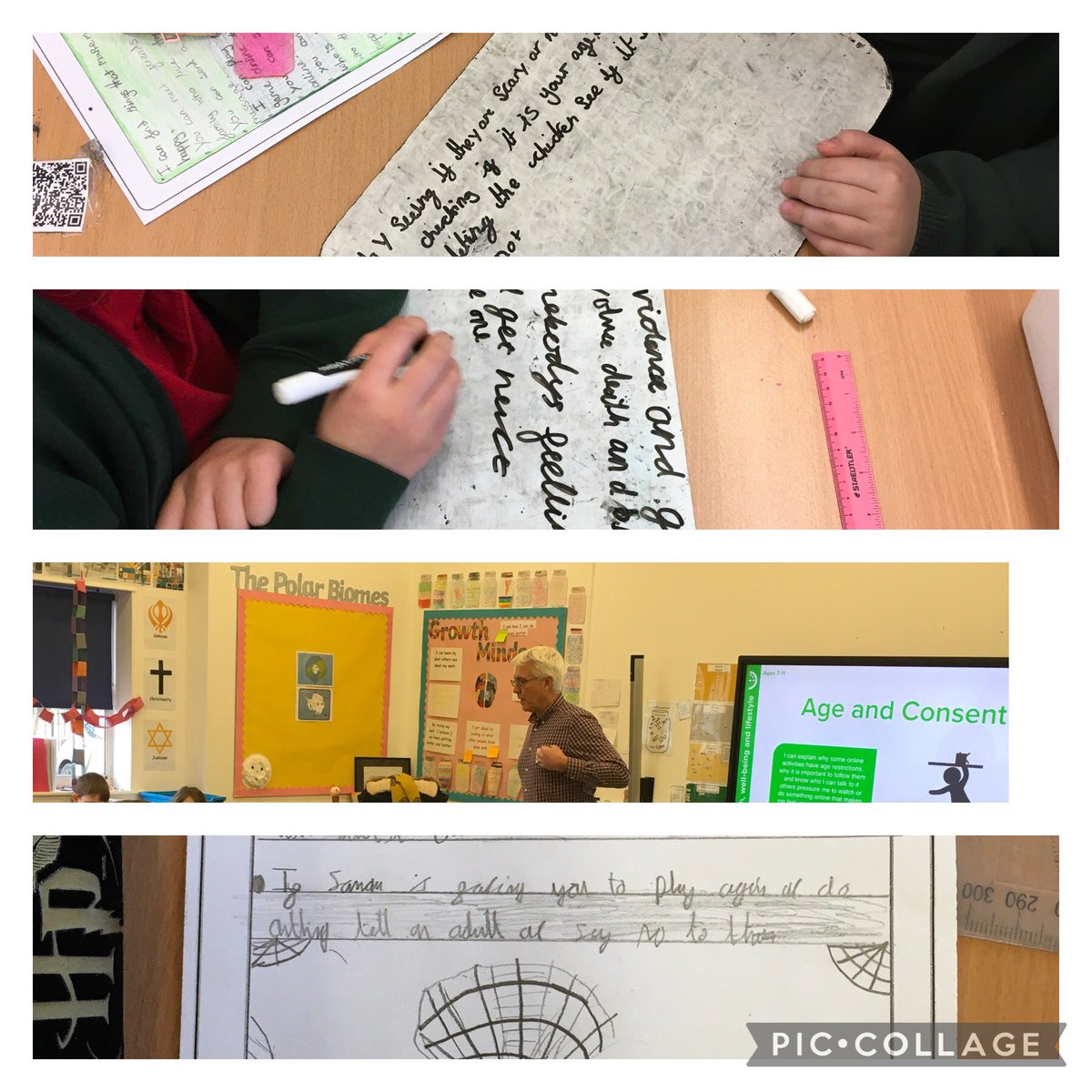 Year 4 had Mark Sanderson visit and talk about digital media and the ages you need to be…<a href="/HerefordICTMark/">Mark Sanderson</a>