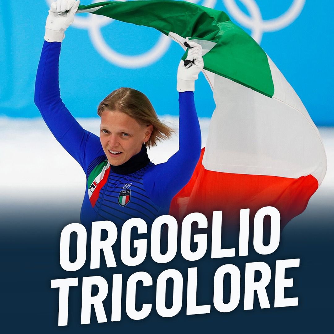 GiorgiaMeloni's tweet photo. 🥇 Primo oro per l’Italia alle Olimpiadi invernali di Pechino. Congratulazioni ad Arianna Fontana per lo straordinario successo nei 500 metri dello #ShortTrack
La nostra atleta scrive la storia conquistando la sua decima medaglia in 5 edizioni olimpiche.
#OrgoglioTricolore 🇮🇹 https://t.co/PffQ1LHy3r
