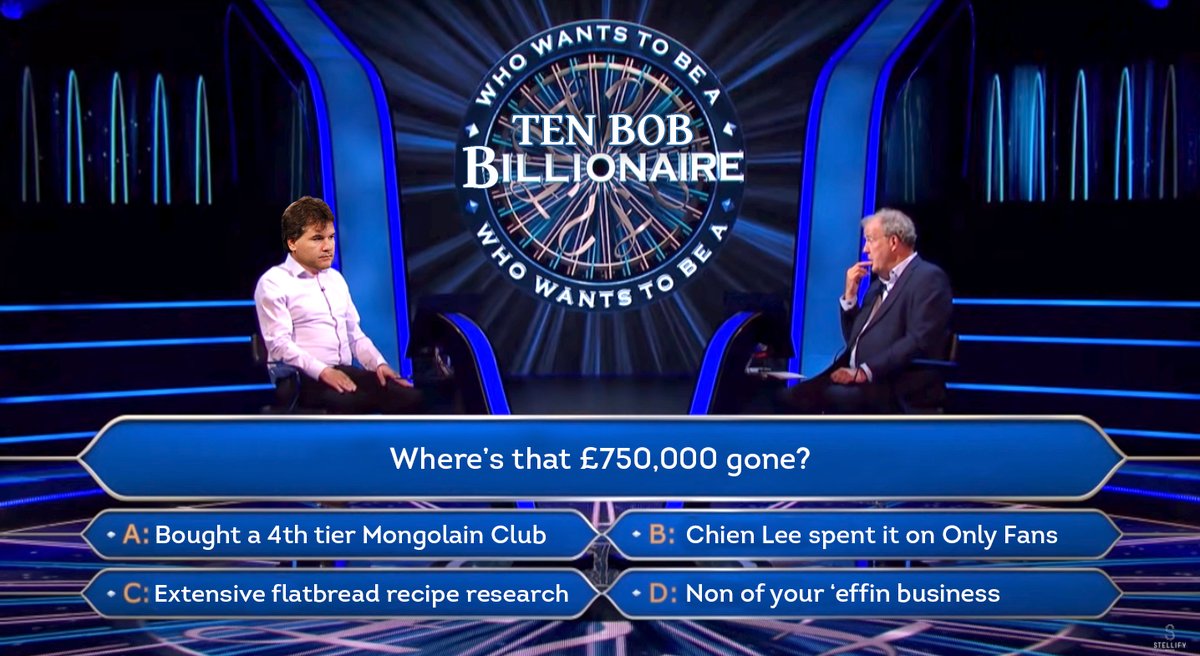 WHO WANTS TO BE A TEN BOB BILLIONAIRE
9pm Tonight 
ITV7