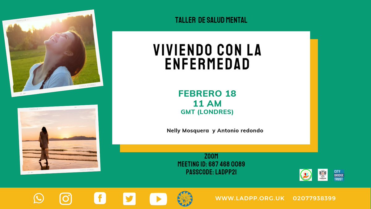 LADPP's tweet photo. #Ladpp we invite to our #workshop Living with illness via #zoomclass #London 18 feb 11am
#mentalhealth https://t.co/kNu3ap0UKt