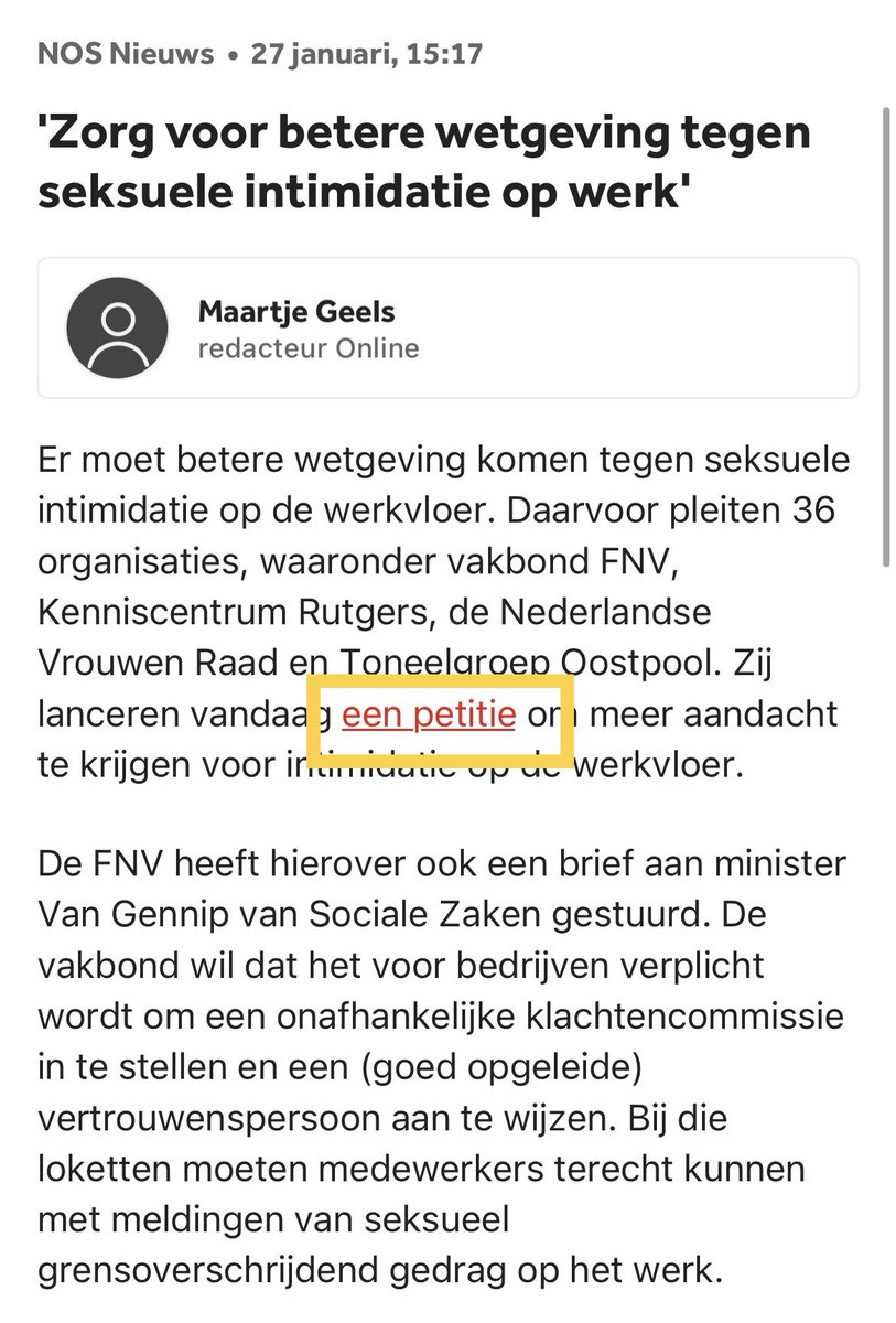 Toeval of bewust? De <a href="/NOS/">NOS</a> verwijst niet naar de link van de petitie van <a href="/MonaKeijzer/">Mona Keijzer</a>, #onverdeeldopen, in haar berichtgeving. Bij andere petities deden ze dat wel👇🏼. Vreest de NOS soms te veel ondertekenaars? #coronapas