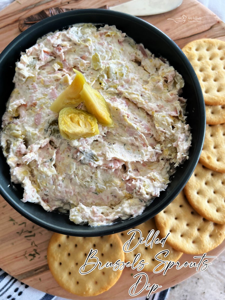 Creamy and flavorful Dilled Brussels Sprouts Dip Recipe is simple and quick to make and perfect for spreading on crackers, or for dipping your favorite veggies or chips into! <a href="/Paisley_Farm/">Paisley Farm Foods</a> #sponsored #PaisleyFarmFresh #BrusselsSproutsDip #diprecipes anaffairfromtheheart.com/dilled-brussel…