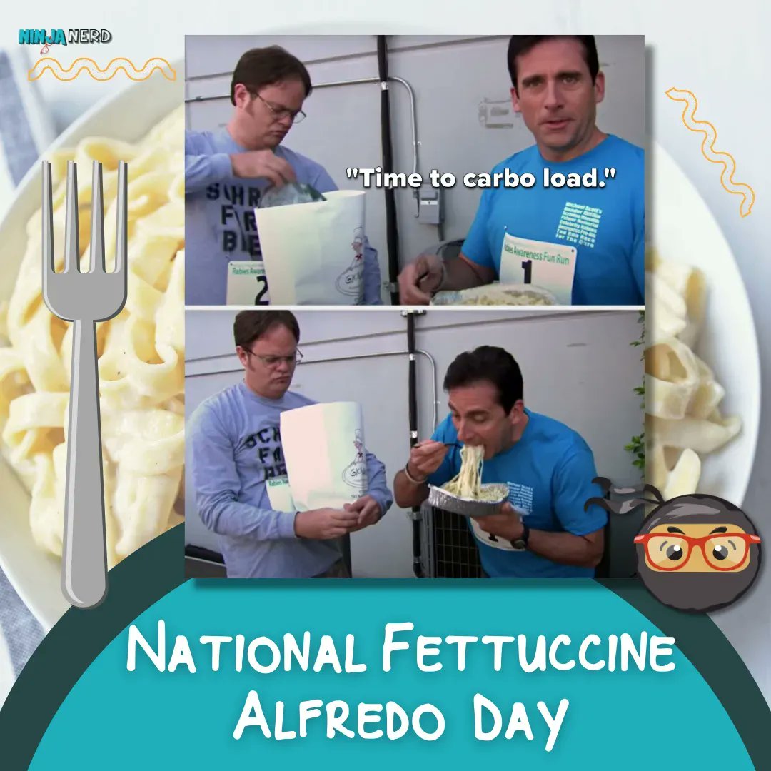 NinjaNerdSci's tweet photo. "I ate more fettuccine alfredo and drank less water than I have in my entire life." - Micheal Scott
National Fettuccine Alfredo Day! ๐ด
** We will use any excuse to bring up the office. **
#ninjanerdmedicine #ninjanerdlectures #theoffice #michaelscott
#ninjanerdscience https://t.co/5gMAKd403p