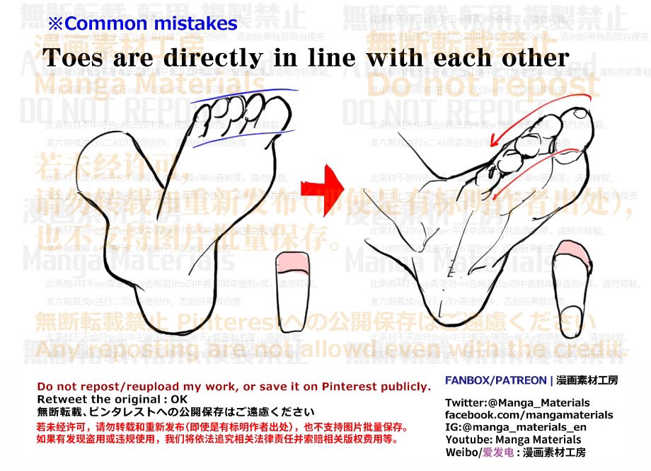 Manga Materials English Post By Mm Staff Auf Twitter Personal Note Alignment Of Toes Structure Of The Foot Basics Patreon T Co Bf73invuyi Fanbox T Co O5zlsdn0y3 Foot Common Mistake Patreon T Co Umypigwrma Fanbox T Co
