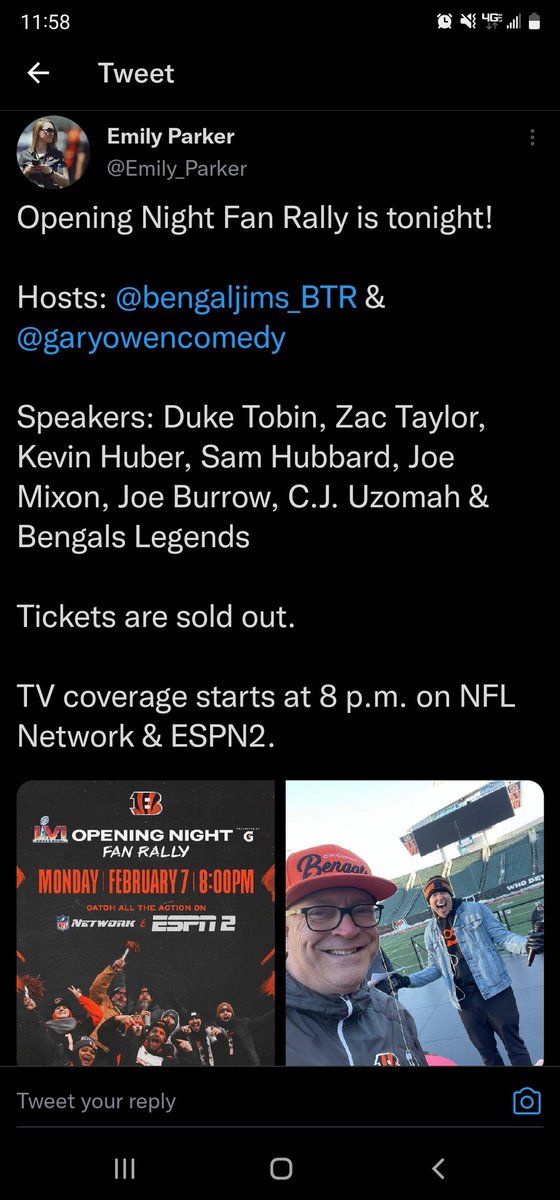 burkeee81's tweet photo. Hey @ochocinco, you going to be at the pep rally in Cinci? I mean it does say legends https://t.co/UNLNZYBhDN