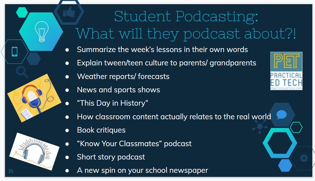 I was really excited to see how <a href="/Neiffer_Science/">Shane Marie Neiffer</a> has been incorporating podcasts into her PD and helping teachers introduce the world of podcasts to their students! #PETEandC #KTIfamily