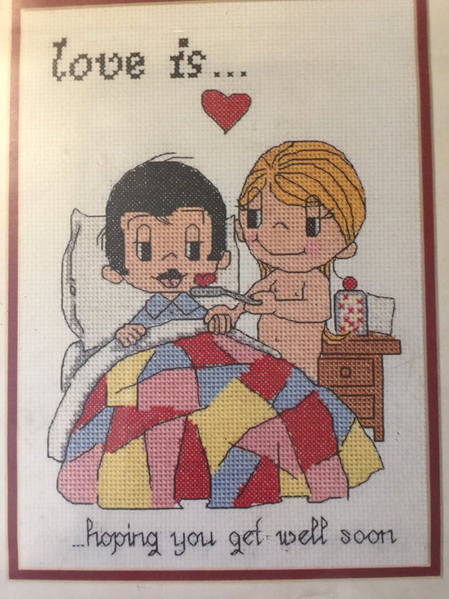 WatsonsVintage's tweet photo. A WONDERFUL RARE Cross Stitch Kit in my #etsyshop : love is ... Vintage 1994 Counted Cross Stitch Kit 'love is ... hoping you get well soon by DMC - Sealed 14 Count Kit -Finished Size 7" x 9" https://t.co/b8sugTzov7 #Rare #Vintage #1994 #CountedCrossStitchKit #LoveIs #RetroKit https://t.co/hgvUSjvDar
