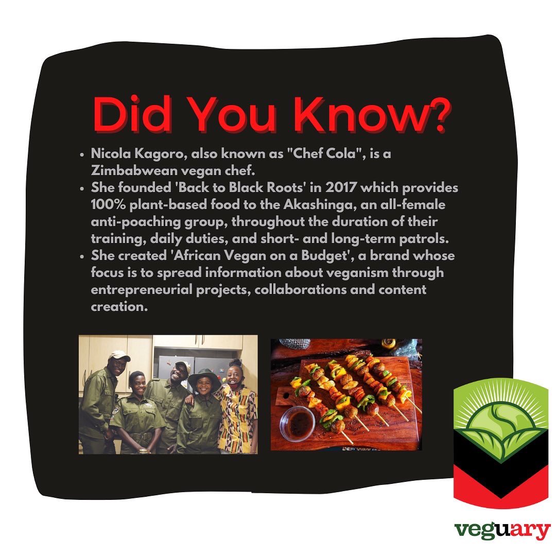 Today’s Black Vegan Trailblazer to celebrate is <a href="/chef_cola/">Cola Kavhu</a>!!
⠀
She is a chef, activist, visionary, and leader who is based in Zimbabwe🙌🏾🙌🏾 
⠀
Read through to learn more about her exciting career! ➡️➡️➡️