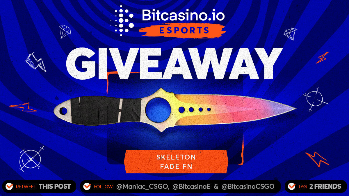Maniac_CSGO's tweet photo. CSGO GIVEAWAY | I’m giving away a Skeleton Fade FN! 

🎁 To participate:
✅ Retweet this post
✅ Follow @Maniac_CSGO, @BitcasinoE &amp; @BitcasinoCSGO
✅ Tag 2 friends

Giveaway ends 14.02 | TCs Apply, 18+ only.

#CSGOGiveaway #csgogiveaways #esports #csgo https://t.co/FNoTQ7zMOs