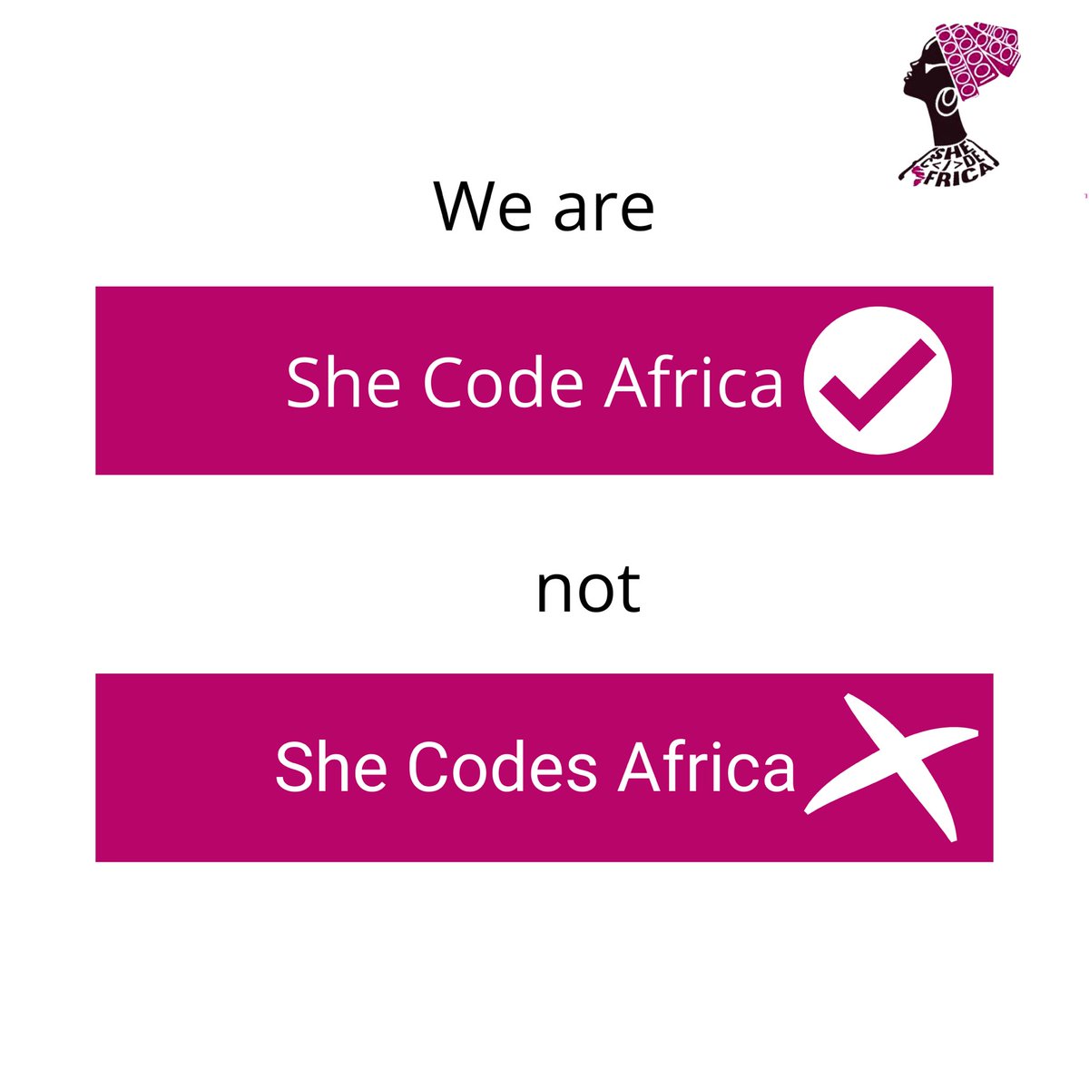 SheCodeAfrica's tweet photo. PUBLIC ATTENTION!!

This is how we are referred to and how we would want to be addressed.

We're SHE CODE AFRICA, and we're here to celebrate and empower African women in tech. 

Visit https://t.co/qeTqQFXyxo to learn more about us.

#SheCodeAfrica
#WomeninTech https://t.co/3zlWPvPKQK
