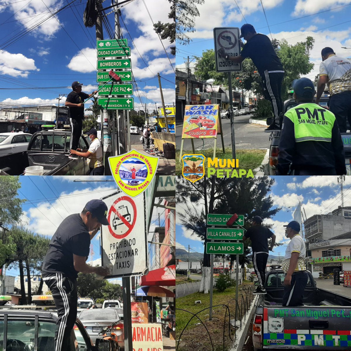 PMT_PETAPA's tweet photo. ⛔⚠️🚸LIMPIEZA DE SEÑALIZACIÓN 🚦🛑♿

➡️ Zona 7 Colonia Prados de Villa Hermosa y Villa Hermosa.

➡️ Zona 6 Colonia Los Álamos.

🚸⚠️🚫🚳

#MuniPetapa #Presente https://t.co/8ZR5WnFR2D