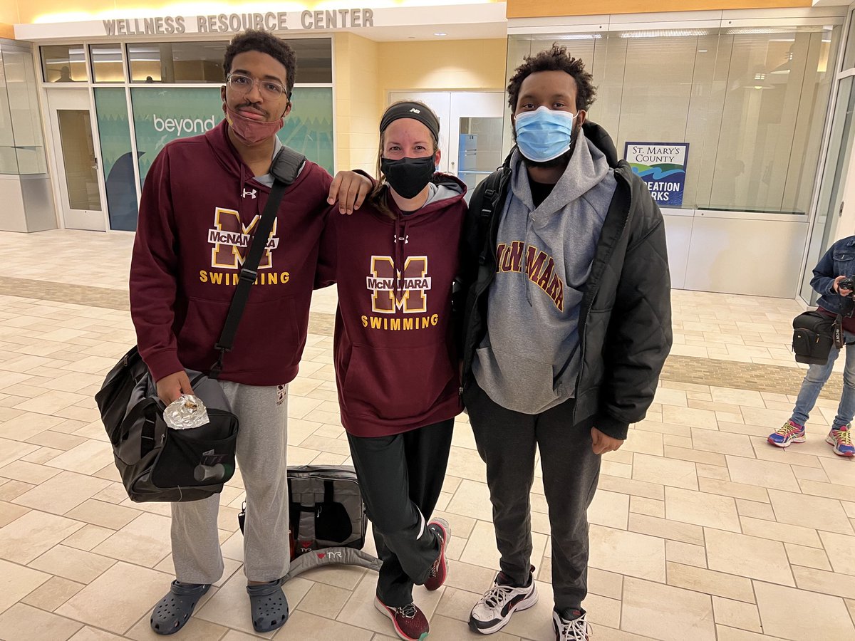 Where would kids be without kind adults that give of their time to support their potential? IDK, but ⁦<a href="/AbGreer/">Dr. Abbie Greer</a>⁩ is one of those who gives of her time both as a counselor and a swim coach for these two and so many others at ⁦<a href="/BMHSMustangs/">Bishop McNamara HS</a>⁩! 
#gratitude