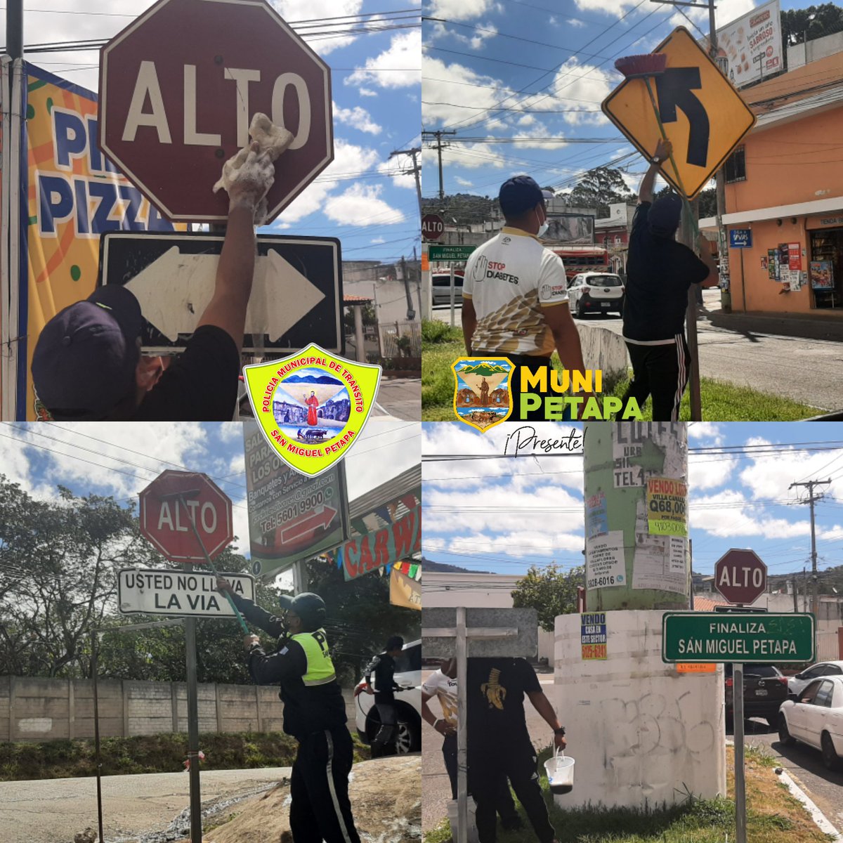 PMT_PETAPA's tweet photo. ⛔⚠️🚸LIMPIEZA DE SEÑALIZACIÓN 🚦🛑♿

➡️ Zona 7 Colonia Prados de Villa Hermosa y Villa Hermosa.

➡️ Zona 6 Colonia Los Álamos.

🚸⚠️🚫🚳

#MuniPetapa #Presente https://t.co/8ZR5WnFR2D