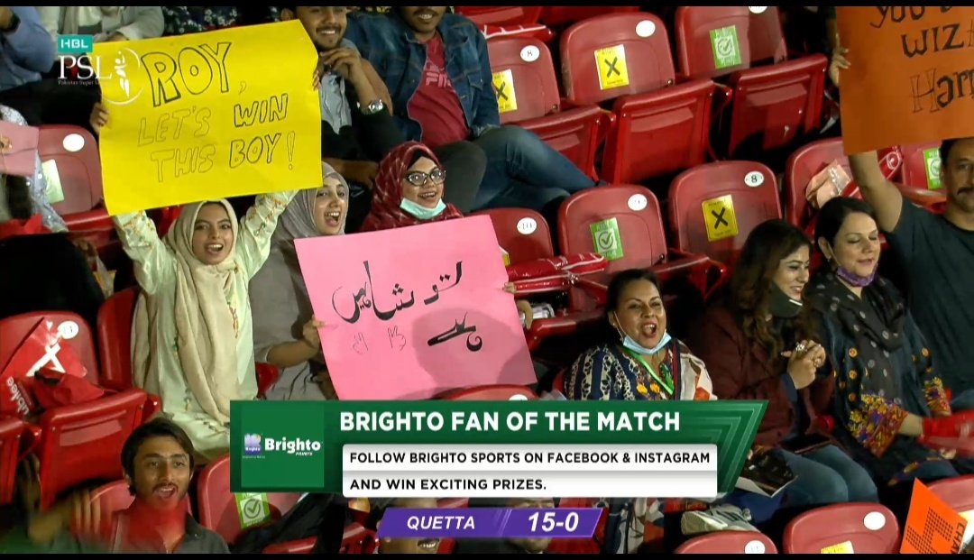 brighto_sports's tweet photo. Fans enjoying @JasonRoy20's brutal hitting!
Fans share your pictures using #BrightoDigitalFan and win exciting prizes daily!
#BrightoSports #HBLPSL7 #QGvLQ https://t.co/QTxVymcsbu