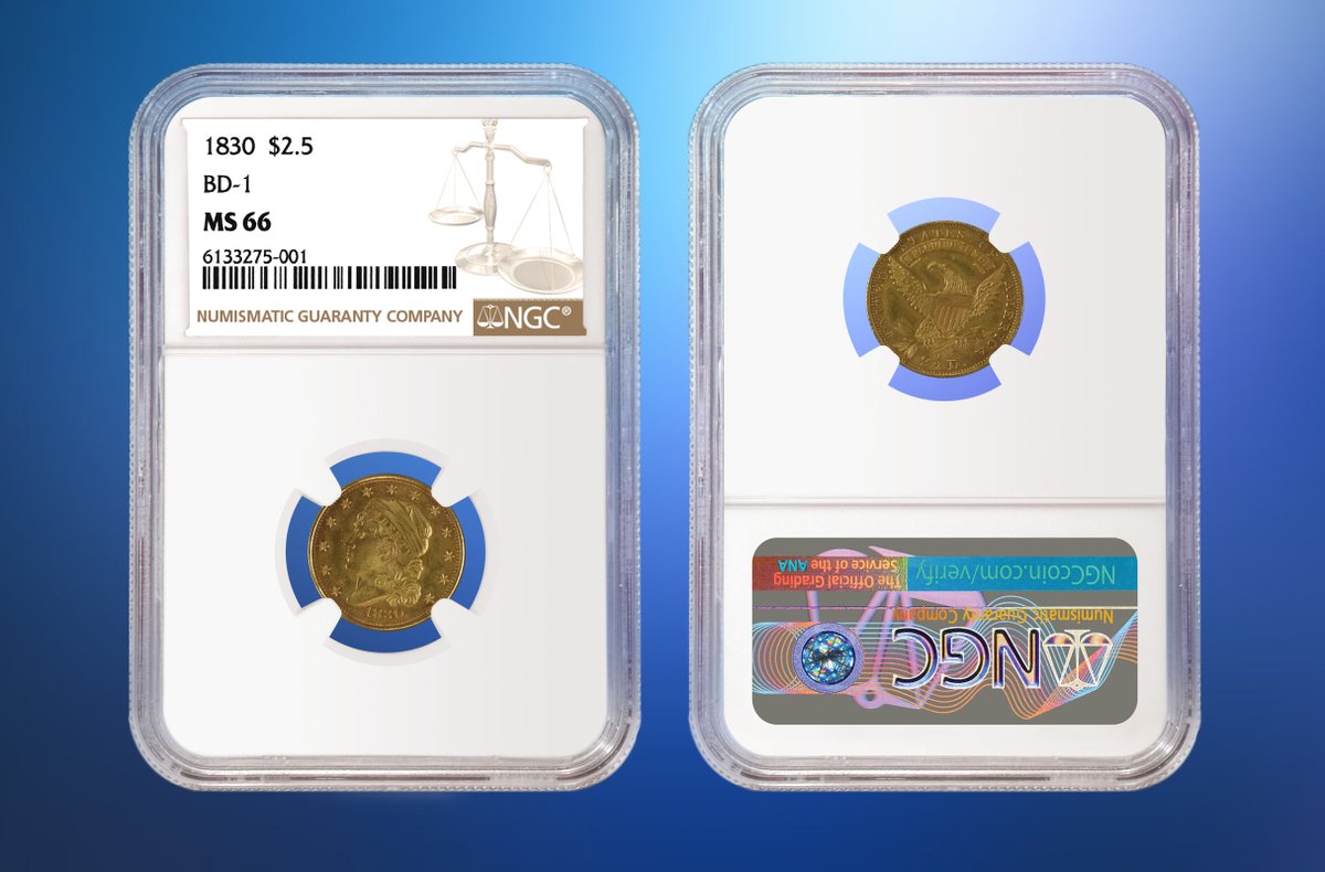 NGCcoin's tweet photo. Hidden away for decades, this high-grade 1830 Quarter Eagle certified by NGC sold for over $200,000 in a recent St. James’s Auctions sale. Learn more: https://t.co/50RP8eiE0k #coin #numismatics #quartereagle #goldcoin #rarecoin #vintagecoin #coincollecting #coincollector https://t.co/LswOfBsvfH
