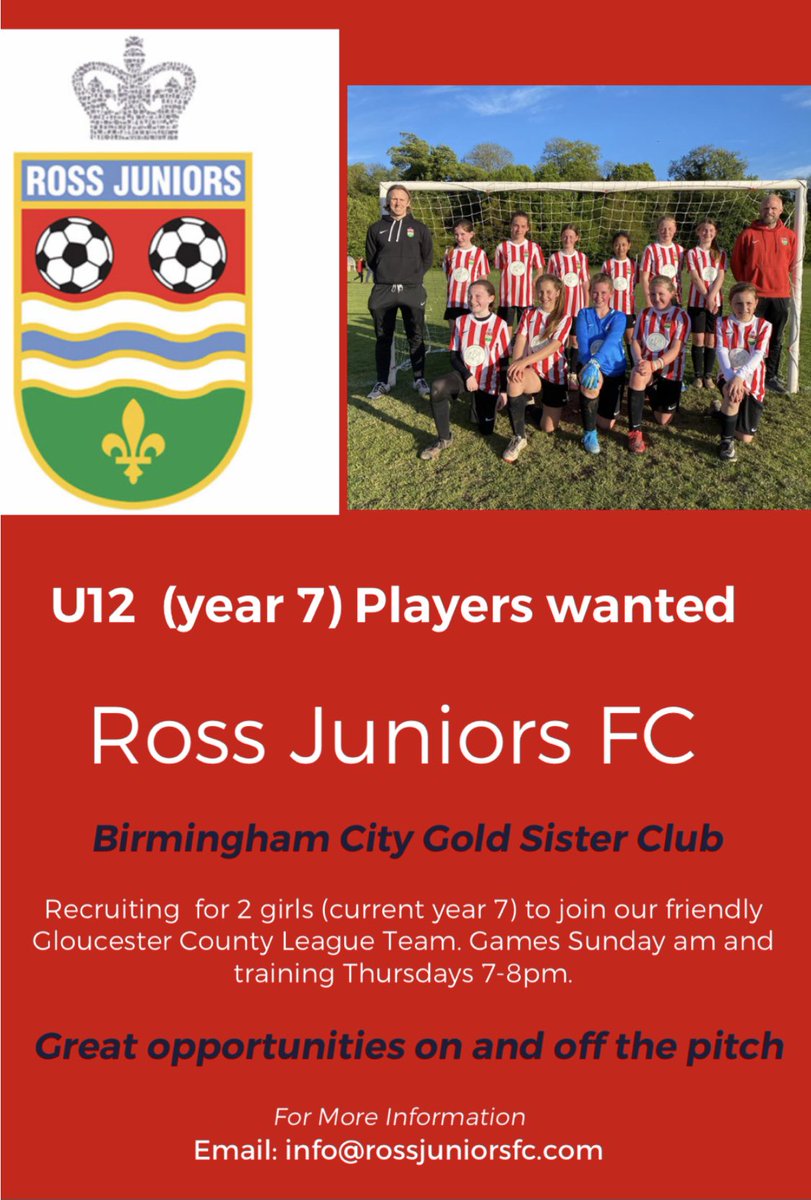 Looking for a couple of new players for our U12s girls team