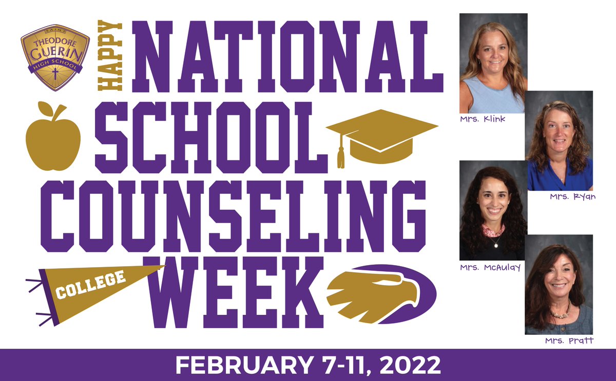 GuerinCatholic's tweet photo. It's School Counseling Week &amp; GC has the greatest team of counselors ever assembled! Be sure to reach out to Mrs. Klink, Mrs. Pratt, Mrs. McAulay &amp; Mrs. Ryan this week as they "serve with love" each and every day! 
"Love the children first, then teach them." https://t.co/aFr5qH8OTU