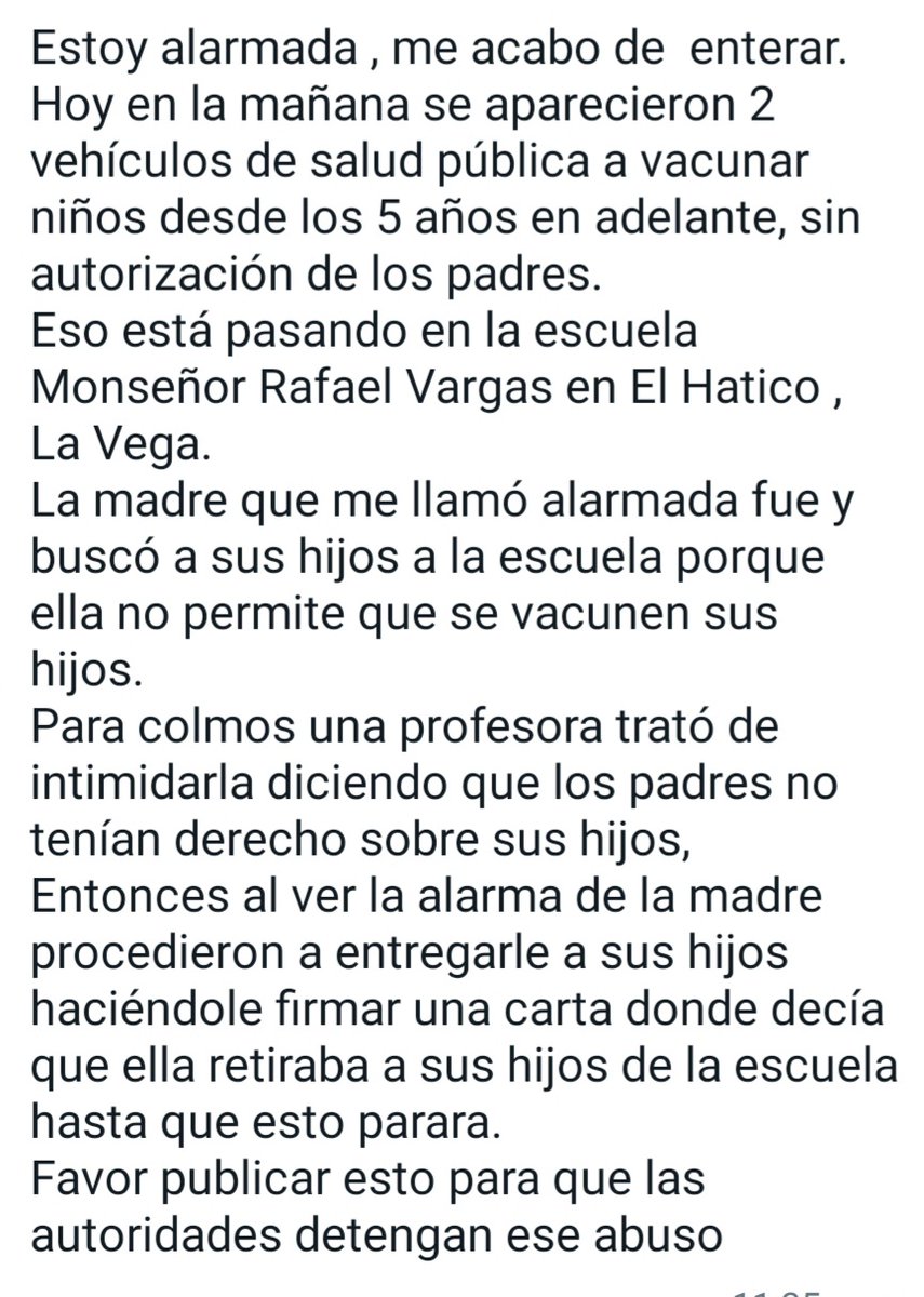 MarthaRTeruel's tweet photo. Aquí en La vega, esto paso hoy . #conmishijosnotemetas https://t.co/HtKNhevl28