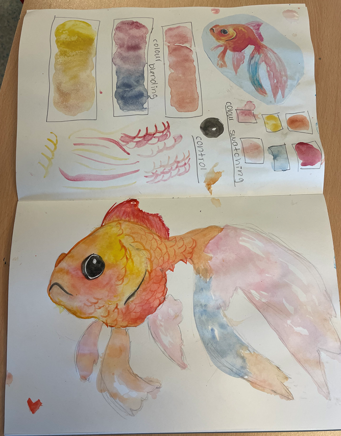 Lift_Unity_City's tweet photo. Miss Reid is so proud of her Year 7 students for such amazing performances in art focusing on the theme of 'Under the Sea' and the HPL ACP of 'Precision'- such beautiful paintings! 💜🎨🐠 #OneAET #TeamUCA #findyourremarkable #HPL https://t.co/1XLtuJ52zU