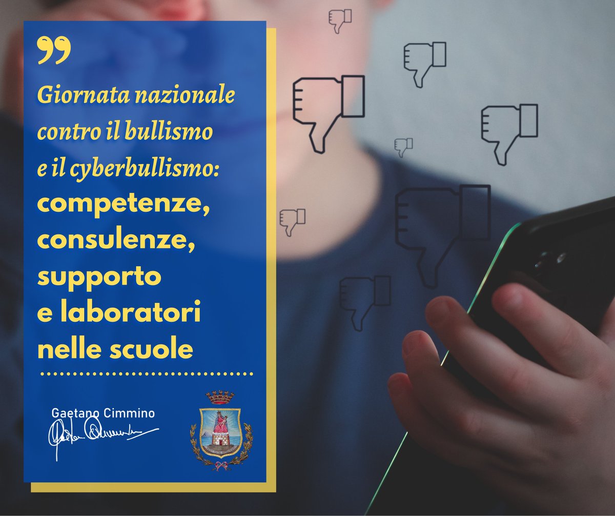 Giornata nazionale contro il bullismo e il cyberbullismo

facebook.com/castellammared…

#PoliticheSociali #CastellammarediStabia #Castellammare #Stabia #7febbraio #7febbraio2022 #GaetanoCimmino #GaetanoCimminosindaco
