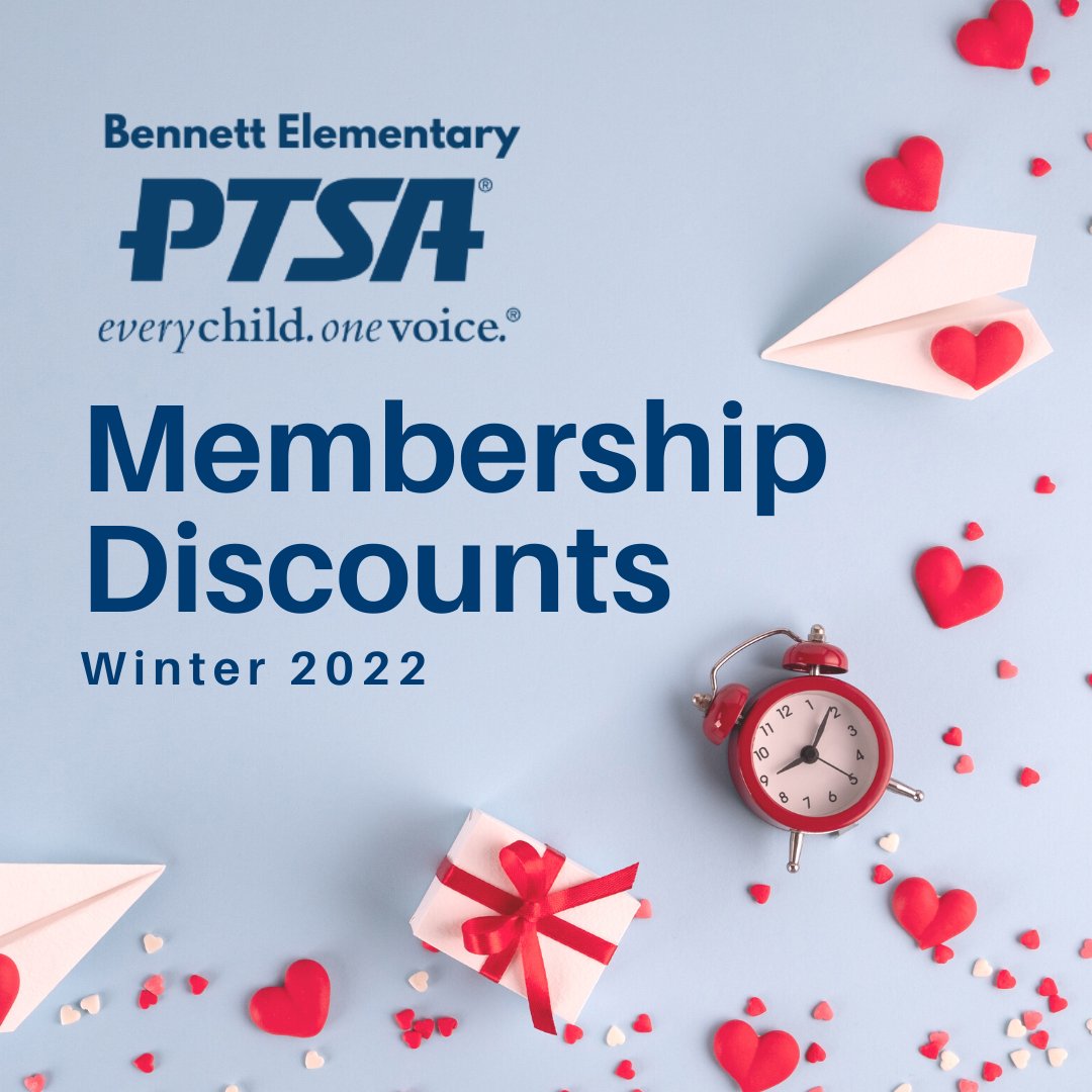 Bennett_PTSA's tweet photo. As a PTA member, you advocate for children, promote parent and family involvement in schools, improve the lives of all children and families. You also get access to fabulous discounts: https://t.co/eW434mYtzS

Get your Bennett PTSA membership here: https://t.co/zyjnyWOrzs https://t.co/3lL2gxWAFs