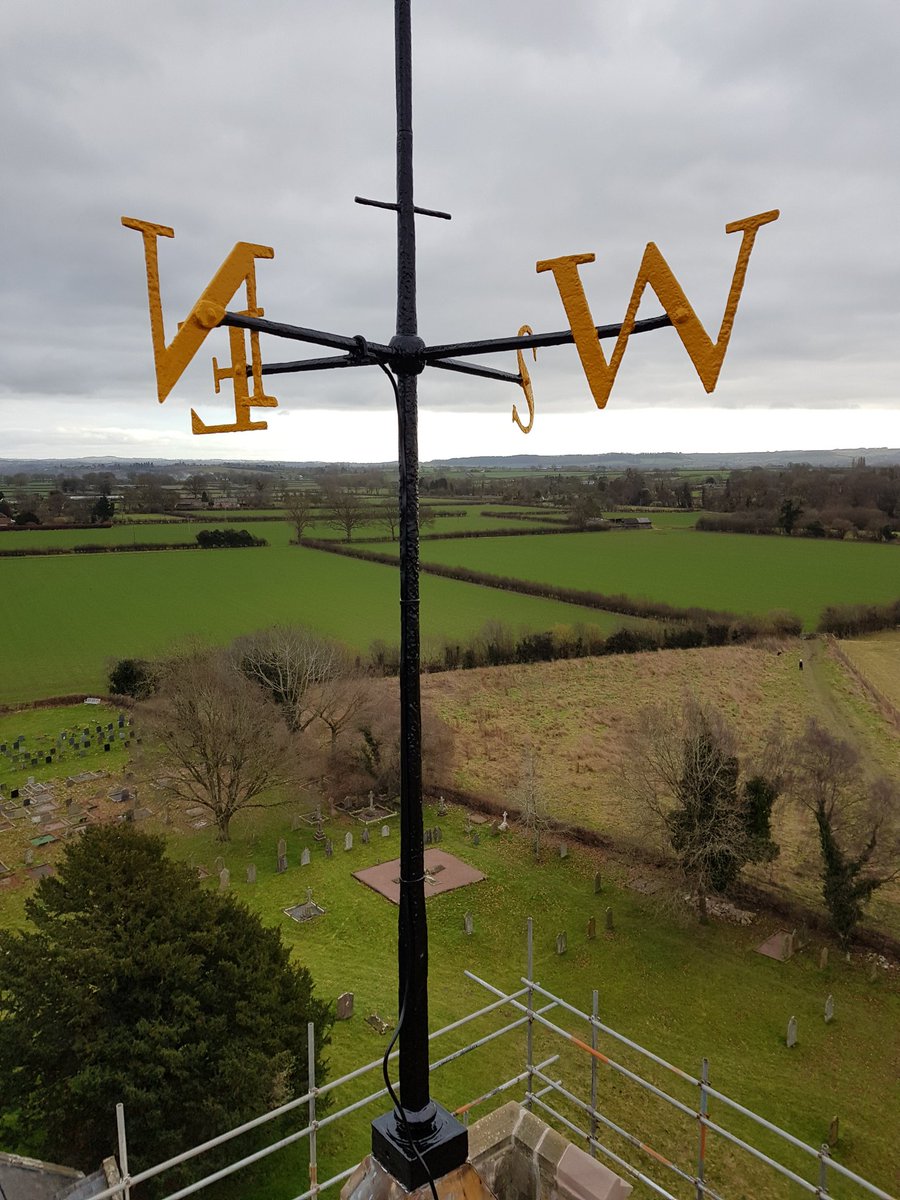 RyanHar90511974's tweet photo. Finished topping off the tower today with the freshly guilded cockrel and refurbished wrought iron work. #kingslandchurch @LtdTreasure That felt pretty high! 😳 https://t.co/7i9Cht44Bo