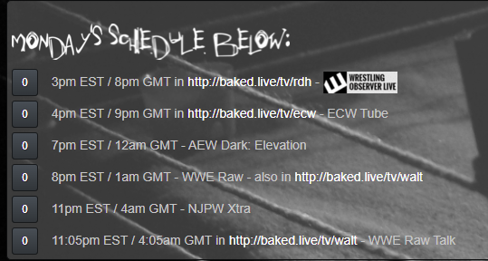 NetworkBaked's tweet photo. Monday in the tubes! Come join us!
https://t.co/LUZDy3obxz
Check out our event schedule here: https://t.co/fPnDfM4cf8 (Updated weekly! Add it to your google/mobile schedule/calendar so you always know whats on!)
#groupwatch #WWERaw #AEWDarkElevation #njpw #ECW #watchgroup #SYNC https://t.co/tunzvyTmpG
