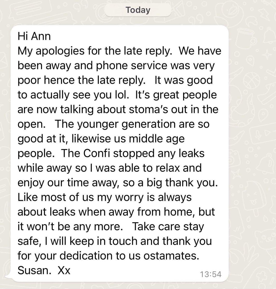 Confiplus's tweet photo. Fabulous feedback from our customer who purchased ConfiPlus last week. The best line ‘Like most of us, my worry is always about leaks when away from home, but it won’t be any more’. 
This made our day 👏👏, thank you, we’re so happy you’re loving #ConfiPlus.
#stoma https://t.co/9WrwcRDBcH