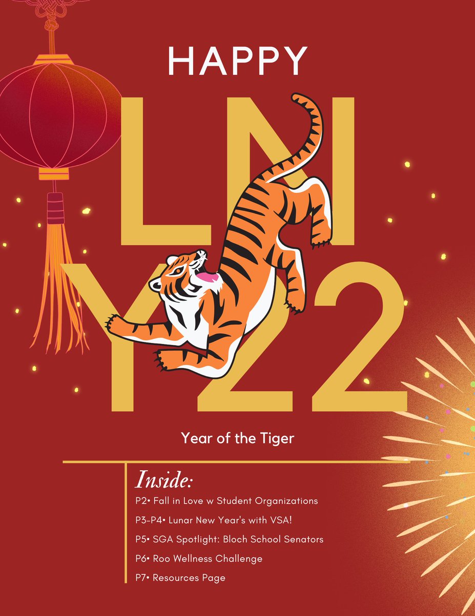 UMKCStudentGov's tweet photo. Happy Monday roos!! ☀️ Check out our February newsletter, filled with new events happening on campus, @umkc_vsa Lunar New Year’s event🧧, and our Bloch senators spotlight! 😊✨

- Check your emails for the PDF version, with clickable links.

1/2 https://t.co/dteTtr9o4g