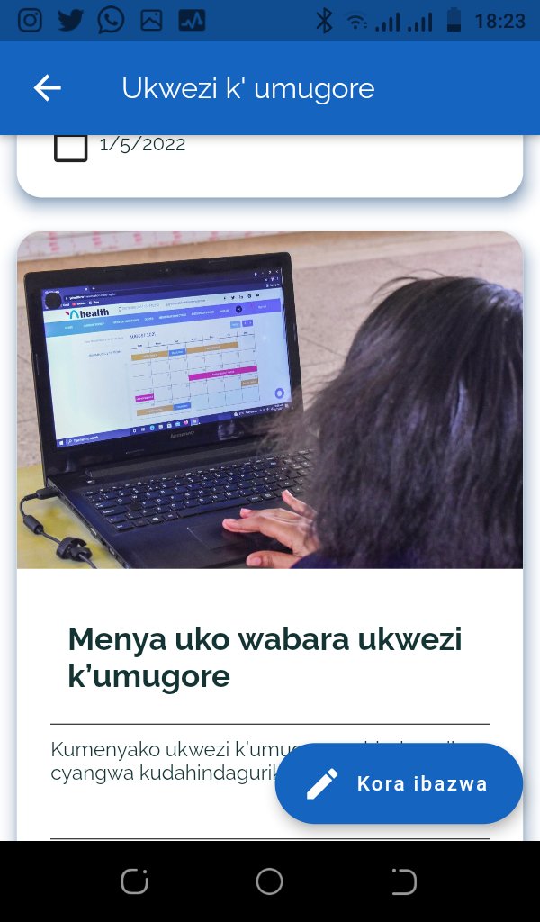 imfizinyayo's tweet photo. Hello #RwOT ndabashishikariza ku downloadinga application nziza ya #YAhealth ifite amakuru yose wakwifuza kubuzima bwimyororokere ndetse nimibanire yurubyiruko #YAhealthmatters like and retweet this tweet to help me win🙏🙏 @USAID @chbrwanda @IntraHealth https://t.co/7ybfexWPLd