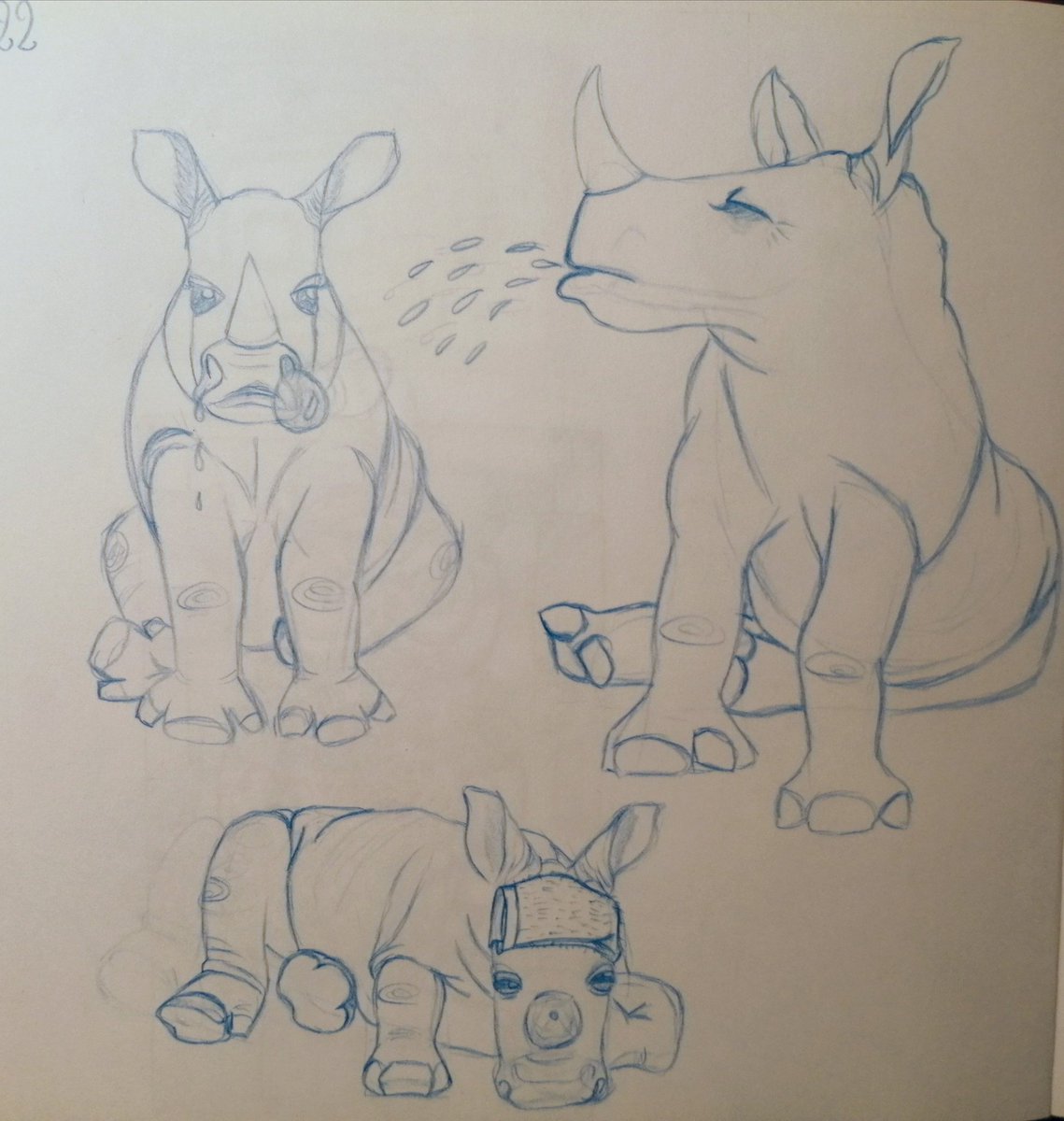 inktammy's tweet photo. I think I've caught a #rhino virus #sketchbook #pencilsketch #ArtistOnTwitter https://t.co/7YcyaX63lD