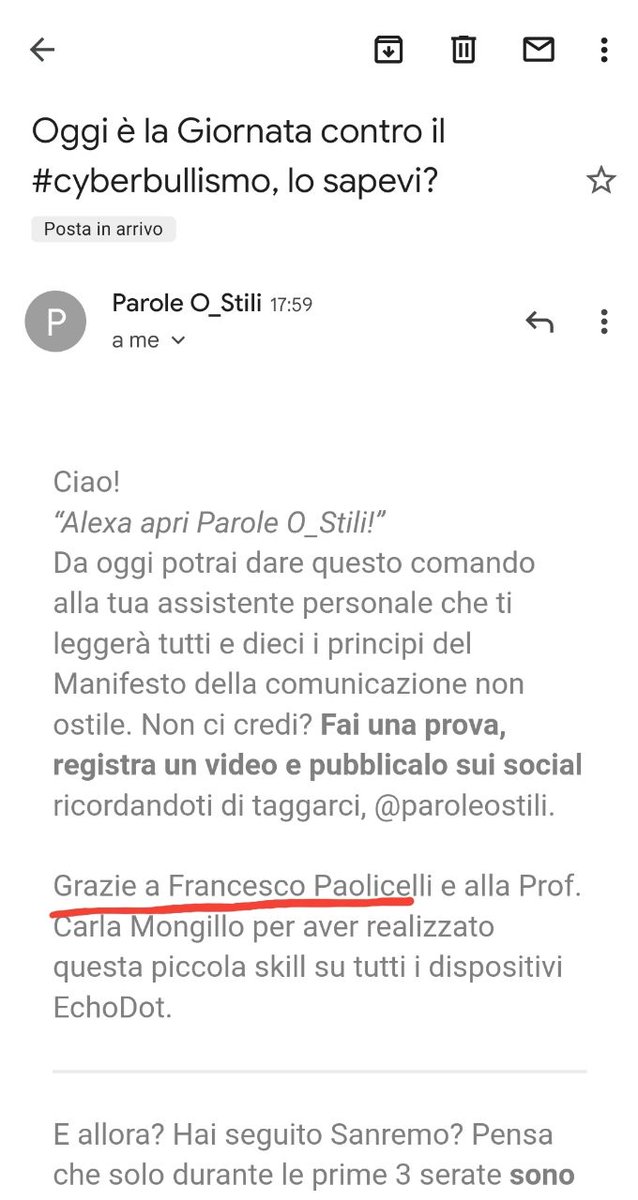 #giornata del #cyberbullismo. Grazie <a href="/ParoleOstili/">Parole O_Stili</a>