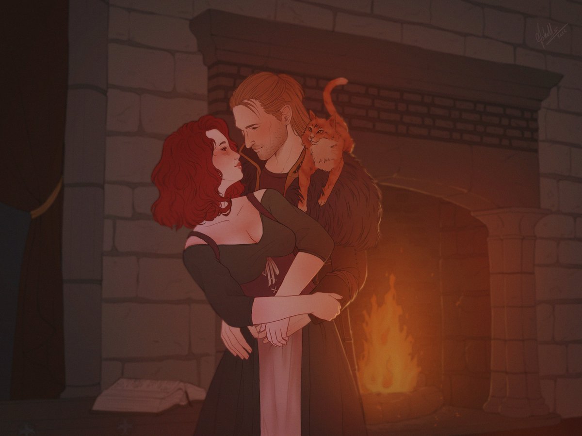 AshalleArt's tweet image. Finished coloured sketch commission for @HuffPuffPuff7 💕 
I was so happy to receive some Anders love in my requests, thank you so much!
#DragonAge #DragonAge2