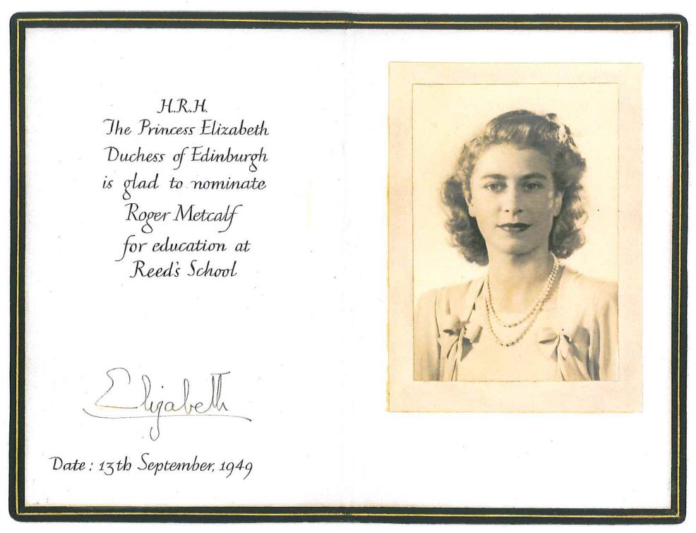 ReedsAlumni's tweet photo. In honour of HM The Queen (Patron @ReedsSchool) & #PlatinumJubilee, we're sharing this wonderful image. It comes from a commemorative booklet gifted to @ReedsFoundation Scholars as recipients of the Royal Bursary Award. Thank you to @ReedsAlumni Roger Metcalf (Br55).
#OurPatron https://t.co/7xwofKbAUr