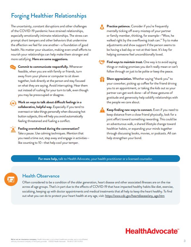 cjusdwellness's tweet photo. February is heart health month, and HealthAdvocate would like to help you take stock and get back on track to habits that protect your heart. 

To view the complete newsletter and access links, please visit: https://t.co/H35OrkagQO

#cjusdwellness https://t.co/qhQhLO8m2r