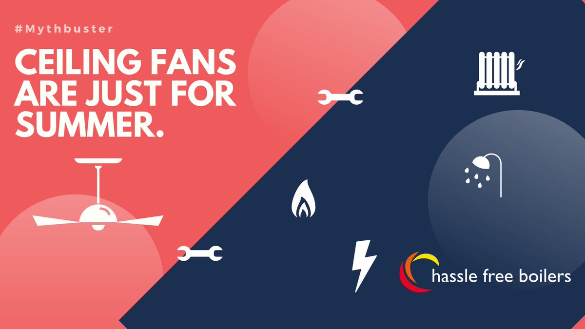Did you know that ceiling fans can be used to warm your home in winter too? If you change the direction of the spin from clockwise to counter-clockwise they actually force hot air down from where it has risen to, sending heat to more areas in your home! #MythBuster