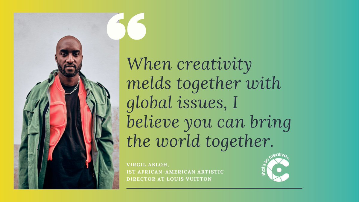 ThatsSoCreative's tweet photo. #AfternoonInspiration! Creativity is a global language that fuels many from different backgrounds. Virgil was a great example of your passion, taking you far and touching the world and breaking ceilings that were once thought to be an impossible feat. #BlackHistoryMonth https://t.co/snwpuumYna
