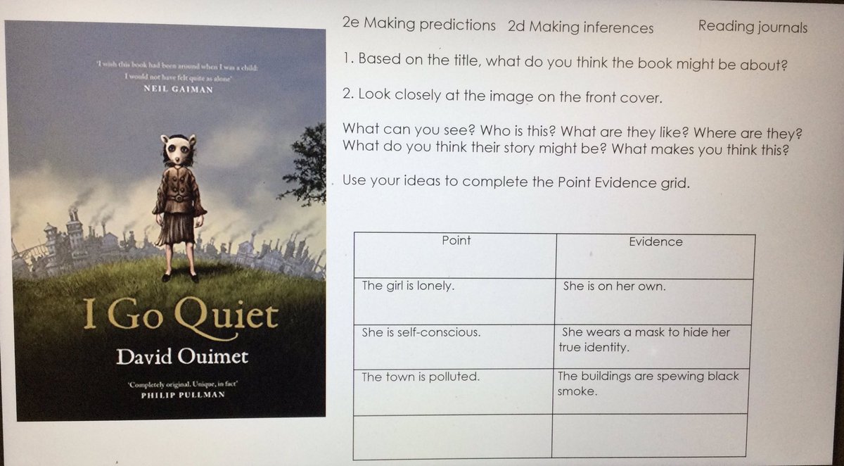 LSTClass09's tweet photo. A great start to Children’s Mental Health Week exploring the book ‘I Go Quiet’. This morning, we looked closely at the front cover and blurb #STPSReading #ChildrensMentalHealthWeek #inference https://t.co/ZOuYwrbjyH