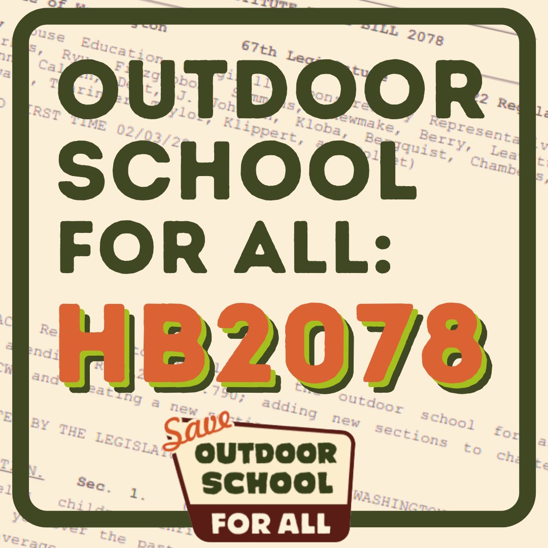 WA-OSFA is back for the 2022 Legislative Session! HB 2078 could establish a permanent Outdoor School for All program in WA. We don't have much time, so write to your legislators now to tell them why you support HB 2078:docs.google.com/forms/d/1OZQBD…