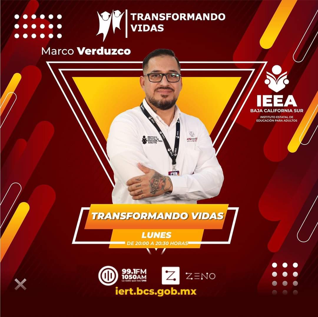 IEEA_BCS's tweet photo. Lunes de "Transformando Vidas" hablaremos del MEVYT con el Lic. Juan Carlos Olivas y en nuestra sección de "Lecturas que Transforman", Karla Zarate nos presentará un relato  que erizará tu piel.
Todo esto en punto de las 20:00 hrs a través de #LaRadioDeSudcalifornia @IertbcsO https://t.co/aaIkYsVWkf