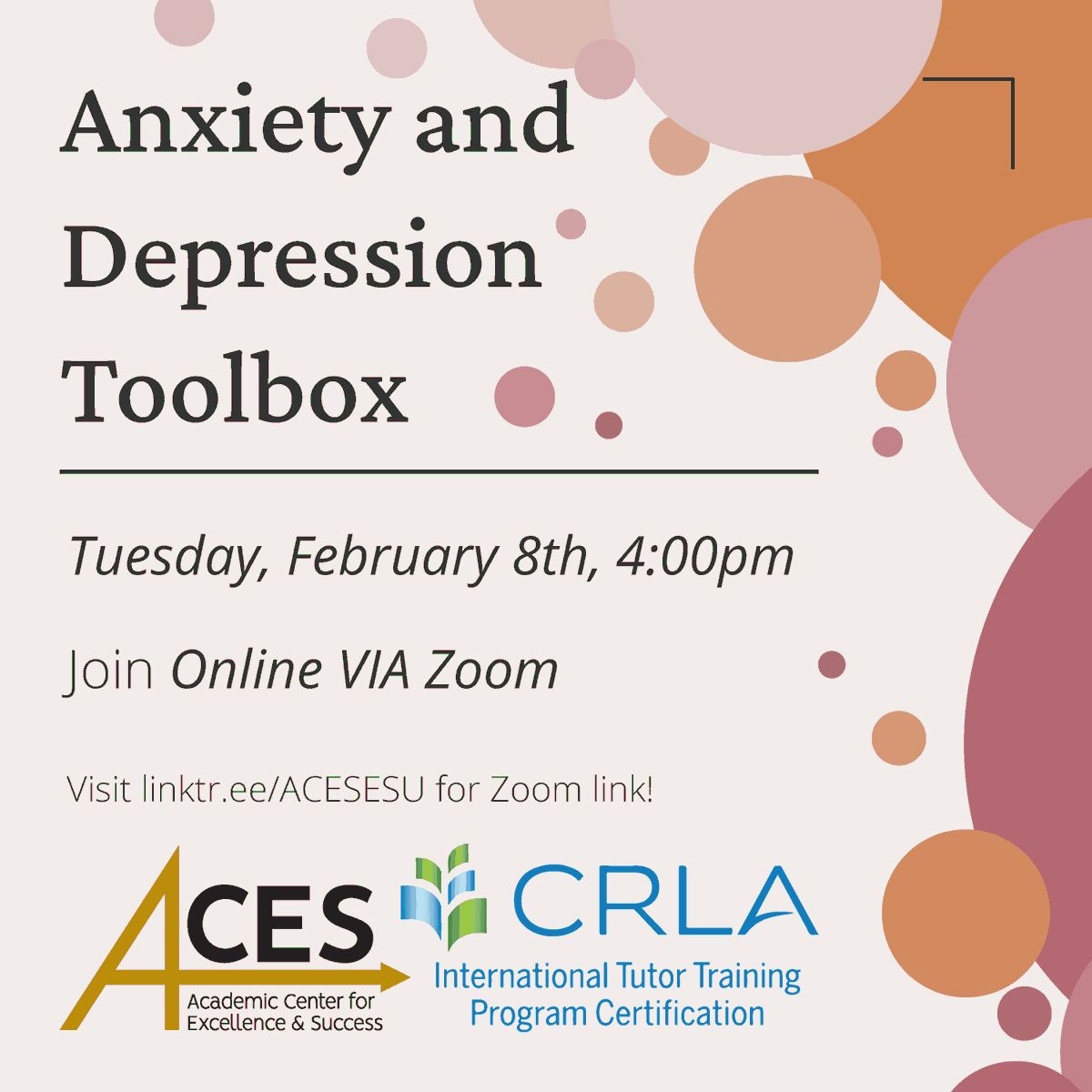AcesEsu's tweet photo. Check out Nyki Stump's online Anxiety and Depression Toolbox on Tuesday, February 8th! Zoom link can be found here: https://t.co/hEh23R3cLc
#studentsuccess #stingersup https://t.co/wQUSiUcKFY