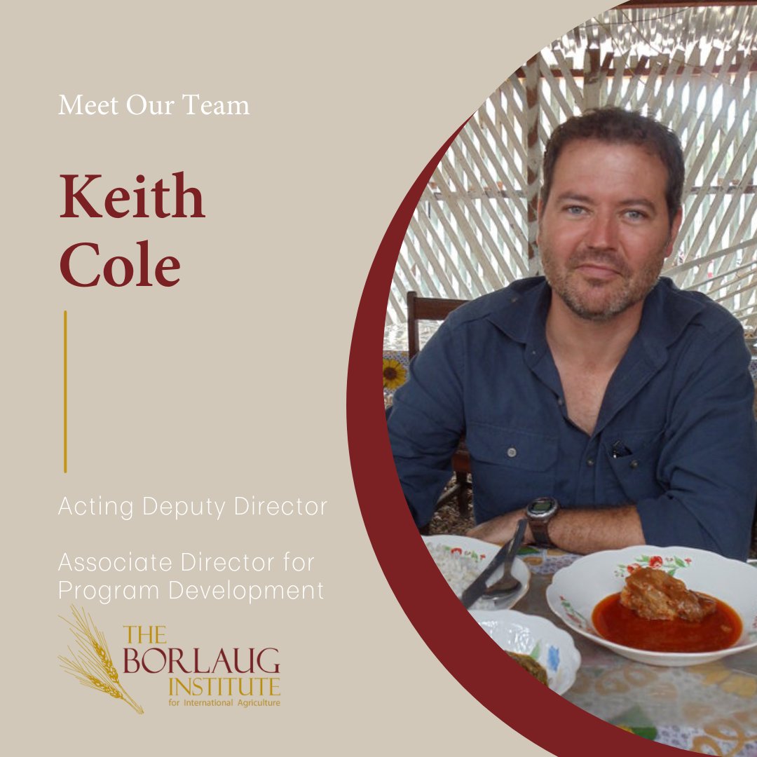 BorlaugTAMU's tweet photo. Meet Keith Cole!

Keith joined the team in 2002 and is our Acting Deputy Director and Associate Director for Program Development. He is currently pursuing his Ph.D. in international agricultural development with @ALECaggies.

@BryanKeithCole1 #meetourteam #staffhighlights https://t.co/cHEqKjrB3e
